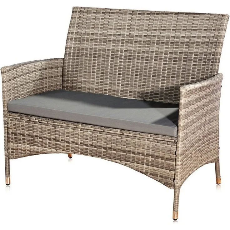 Feel2Home Gartenbank Gartenbank Sitzbank Rattanbank Polyrattan Sitzpolster versch. Farben (Stück, 1-St, Bank), wasserabweisend