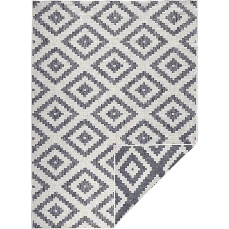 In- & Outdoor Teppich Malta Grau Creme - 80x150x0,5cm