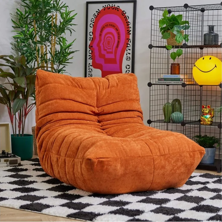 icon Sessel Schwammsofa Raupensitzsack Relaxsessel XXL aus Chenille "Enzo", Schaumstoff Füllung, für Wohnzimmer, für Schlafzimmer – Bild 2