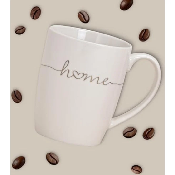 matches21 HOME & HOBBY Tasse Schöne Kaffeetassen 6er Set einfarbig Herzen mit Spruch Home, 6-tlg, Porzellan, Tee Kaffee-Becher, klassisch, rosa pink weiss goldfarben, 300 ml – Bild 3