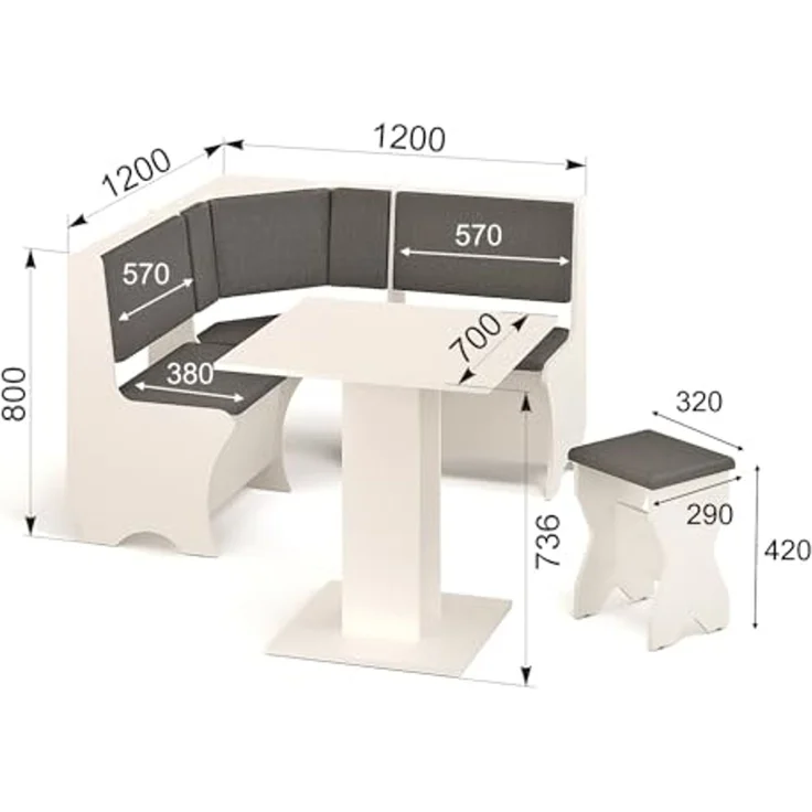 Rodnik Eckbankgruppe Ecuador, (Set, 4-tlg), mit Staufächer, kompakt, klein, platzsparend – Bild 3