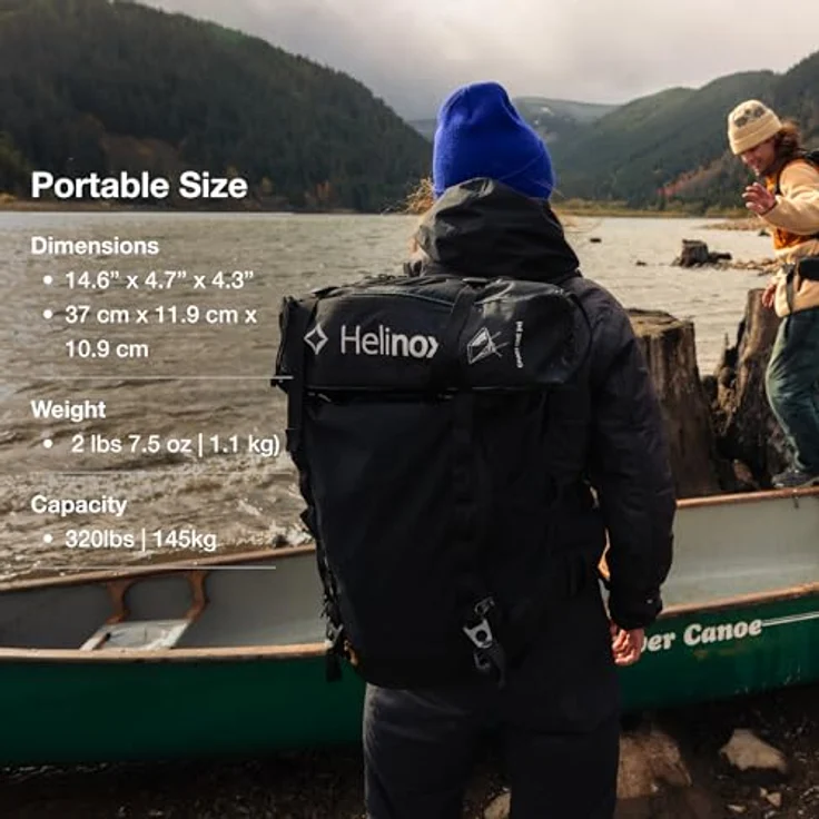 Helinox Chair One (re), Outdoor-Stuhl mit stabiler Nylonharz-Nabe, 30% höherem Gestell, integriertem Seitentasche, bis 145 kg belastbar, kompakt und leicht unter 1 kg – Bild 4