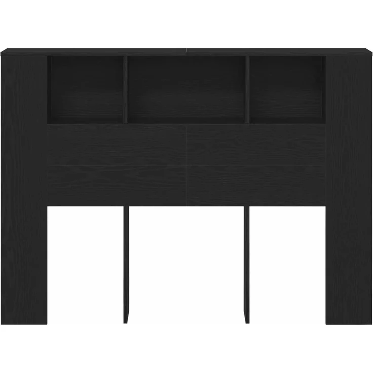 vidaXL Kopfteil Schrank Schwarz Eichen-Optik Holzwerkstoff 102,5 x 140 x 18,5 cm – Bild 5