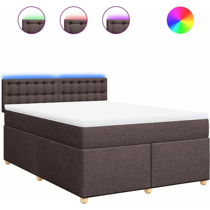 vidaXL Boxspringbett mit Matratze Dunkelbraun 140x190 cm Stoff 3288992 – Bild 2