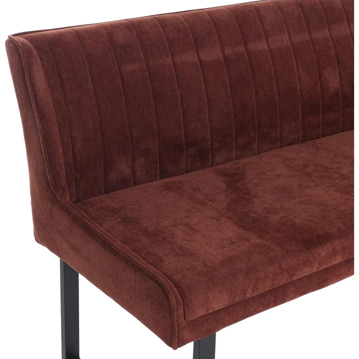 Eckbank HWC-O82, Esszimmerbank Bank, Öko-Tex (310g/m²) Chenille Stoff/Textil Metall 159x210 cm ~ rot – Bild 5