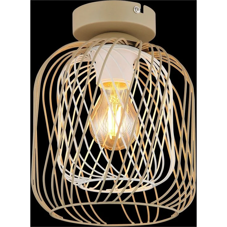 GLOBO LIGHTING Deckenleuchte DICHTI, ohne Leuchtmittel, Deckenlampe/sandfarben/Metallgeflecht/ø: 180mm/ – Bild 3