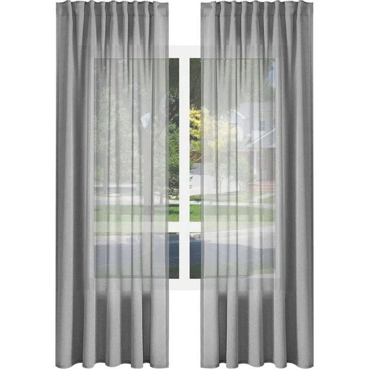 Woltu Gardine (1 St), Kräuselband, halbtransparent, Vorhänge Leinenoptik – Bild 4