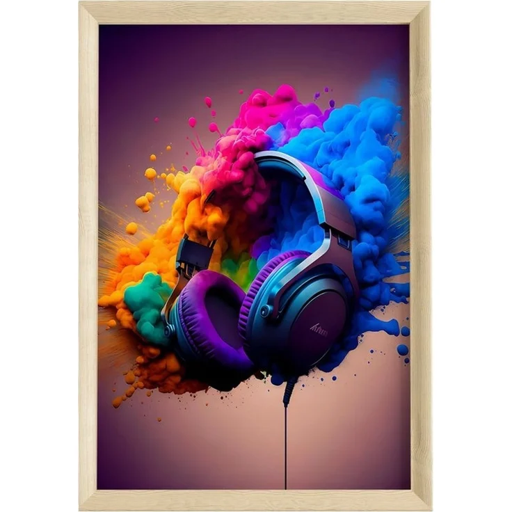 JUSTGOODMOOD Poster Premium ® Gamer Kopfhörer · Multifarben · ohne Rahmen – Bild 1