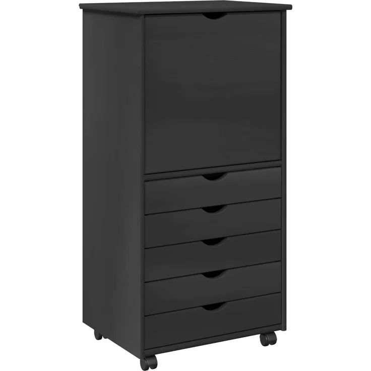 vidaXL Rollschrank MOSS 53 x 39 x 103 cm Massivholz Kiefer Grau 42028370 – Bild 2