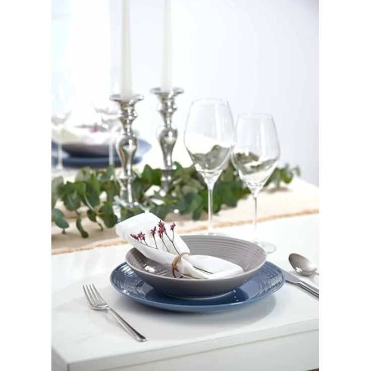 Presotto Speiseteller, Rund, Blau, Keramik, Ø 27 cm, spülmaschinenfest, 6er Set – Bild 3