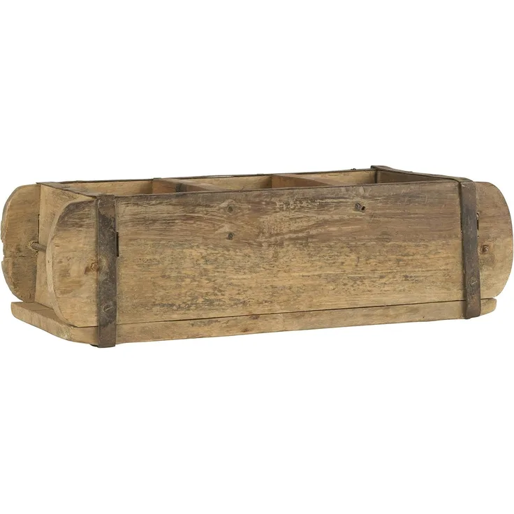 Ib Laursen Holzkiste Ziegelform mit 3 Fächern UNIKA Dekokiste 31x15x9,5cm