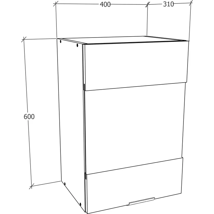 VCM Küchenmöbel Hängeschrank Fasola 919318 Weiß / Anthrazit H. 60 x B. 40 x T. 31 cm – Bild 5