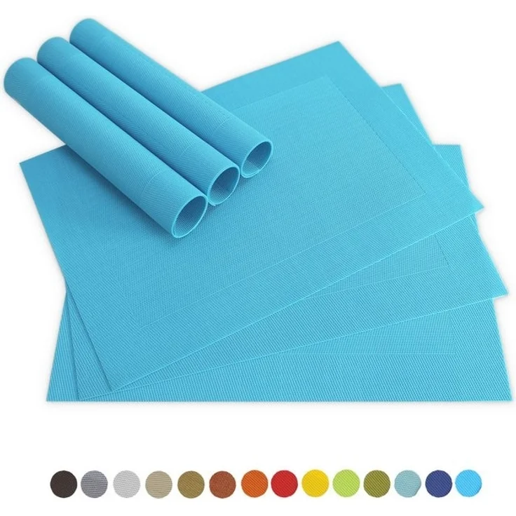 matches21 HOME & HOBBY Platzset Tischsets BORDA 6er Set Türkis-blau als Tischuntersetzer, (6-St), Abwaschbare Platzsets als Tischunterlagen für Ess-Tisch Tisch-Deko – Bild 4