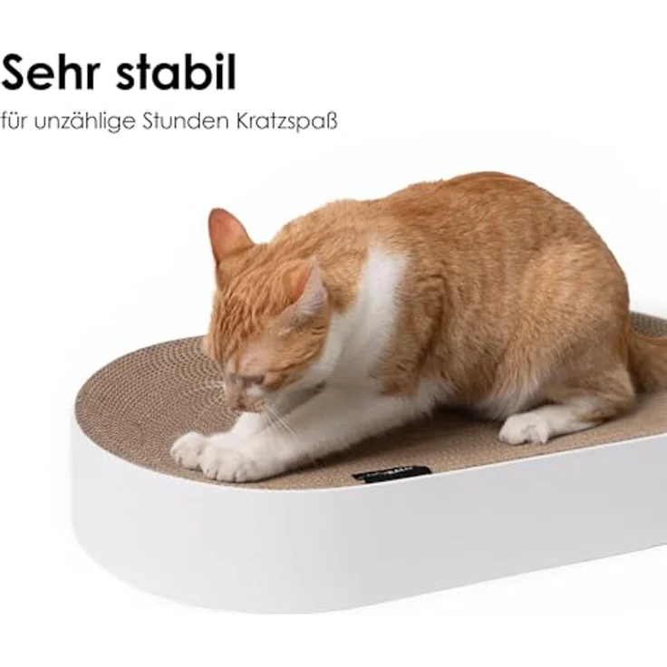 LucyBalu Kratzbrett SCRATCHBED Katzen Kartonbett, XXL Katzenbett aus Wellpappe rund, Kratzmöbel Katze, großes Kratzbrett, Katzen Kratzspielzeug – Bild 3