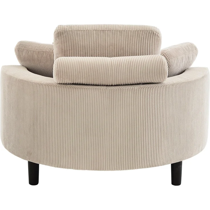 ATLANTIC home collection Loveseat Ravi, XXL- Sessel, inklusive Stauraumhocker, Rückenkissen & drei Zierkissen – Bild 3