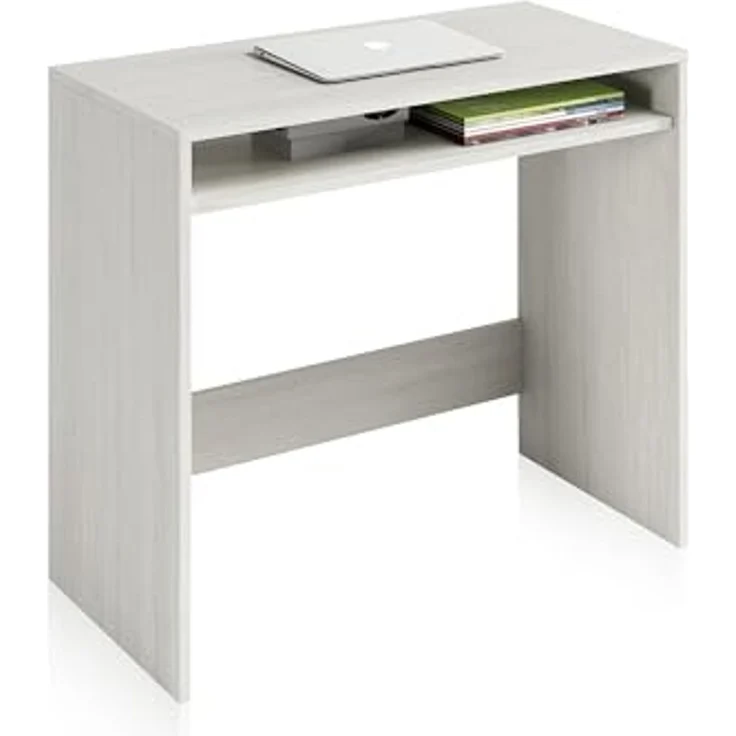 Habitdesign, Schreibtisch in Alpenweiß – kompakter Computertisch/Jugendtisch, für kleine Räume, Studium oder Kinderzimmer, Maße: 79 x 79 x 43 cm (B x H x T), Modell Star New – Bild 1