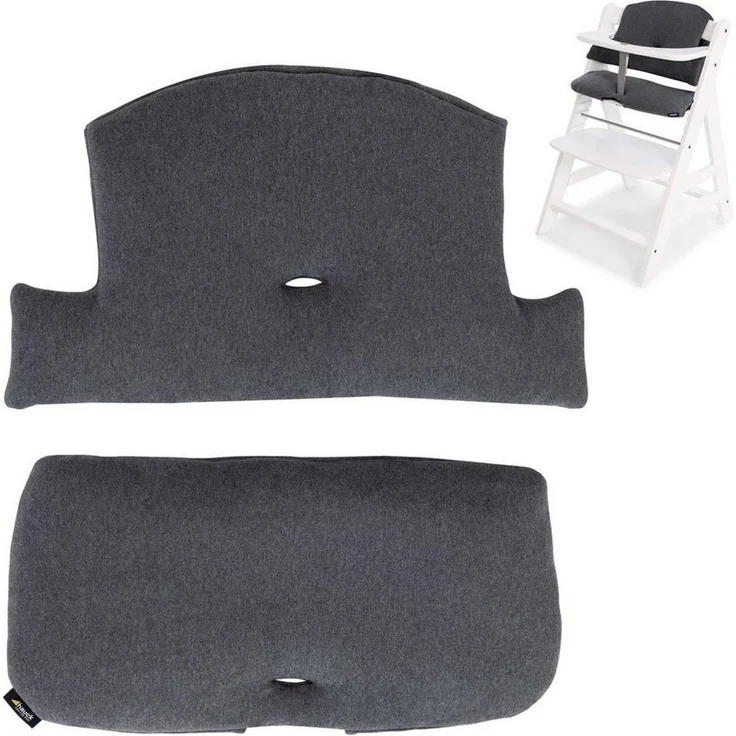 Hauck Hochstuhl Alpha Plus Grey, Holz Kinderhochstuhl verstellbar mit Essbrett Wooden Tray & Sitzkissen – Bild 1