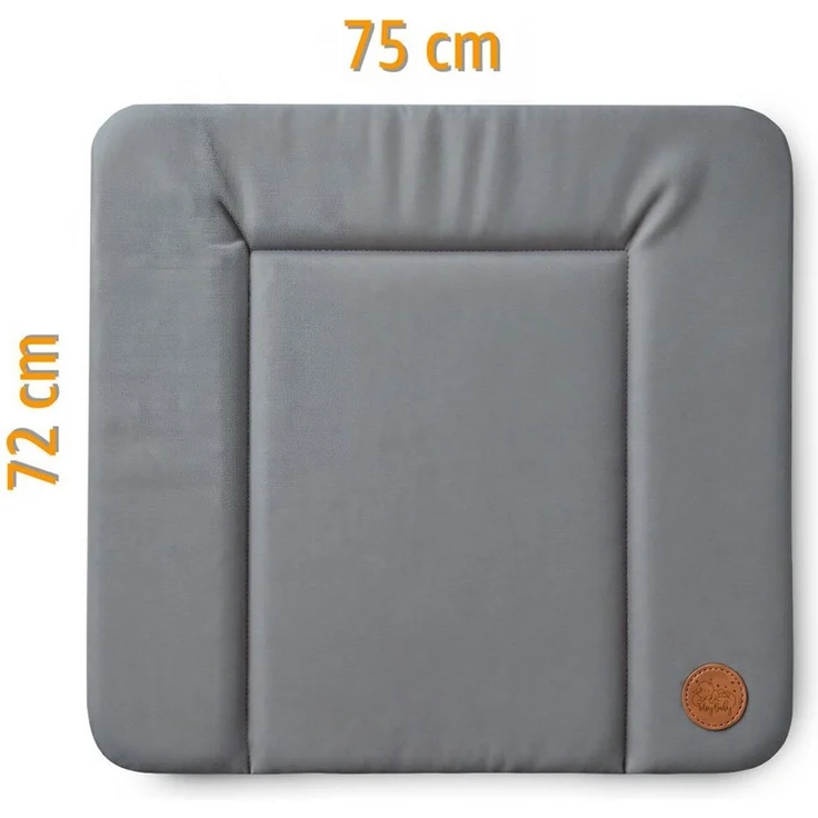 Wickelauflage Wickelunterlage abwaschbar und wasserdicht 75x72 cm - Wickelmatte zum Auflegen auf Wickeltisch Wickelaufsatz Wickelkommode oder Waschmaschine Oeko-Tex 75x72 Grau – Bild 2