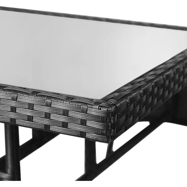 vidaXL 5-tlg. Garten-Essgruppe Poly Rattan Schwarz 3059413 – Bild 2