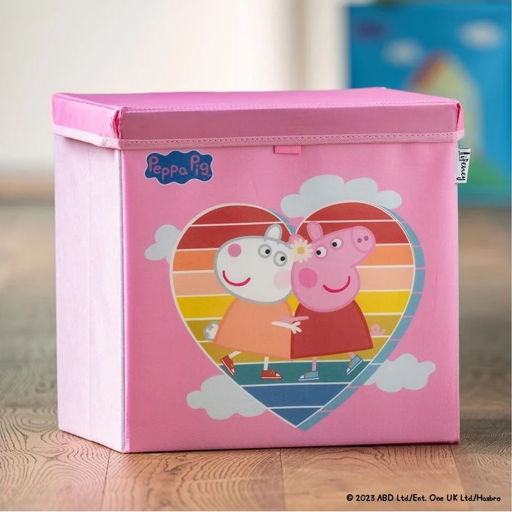 Lifeney Aufbewahrungsbox Aufbewahrungsbox für Kinder 33 x 33 x 33 cm mit Peppa Pig Motiv, Passend für klassische Würfelregale, ideal zur Spielzeugaufbewahrung – Bild 2