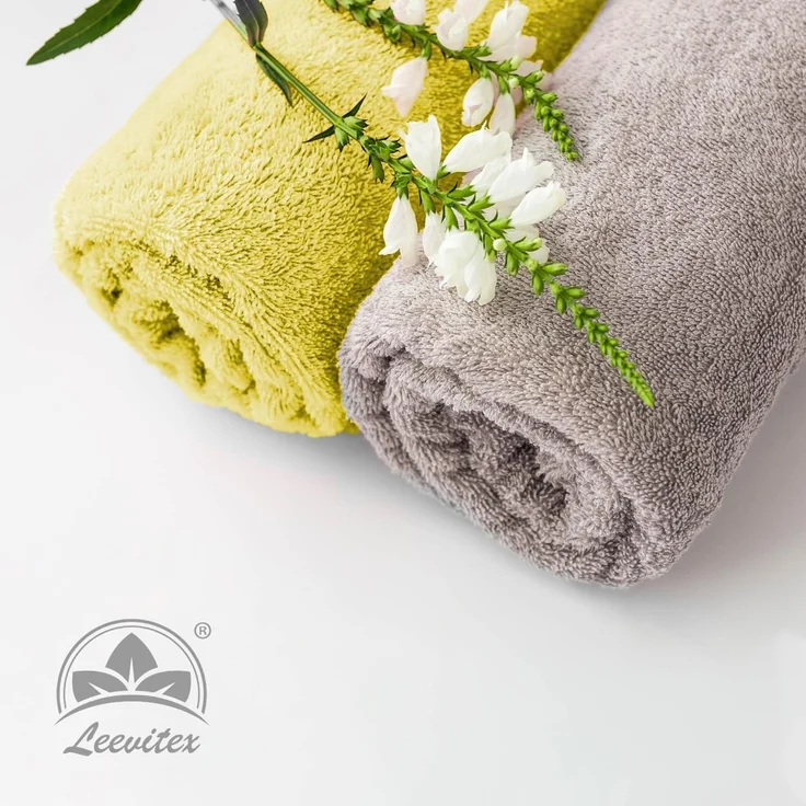 leevitex® Saunatuch Frottee XXL, (1-St), 80 x 200 cm, extra groß & saugfähig, Gelb/Mais – Bild 5