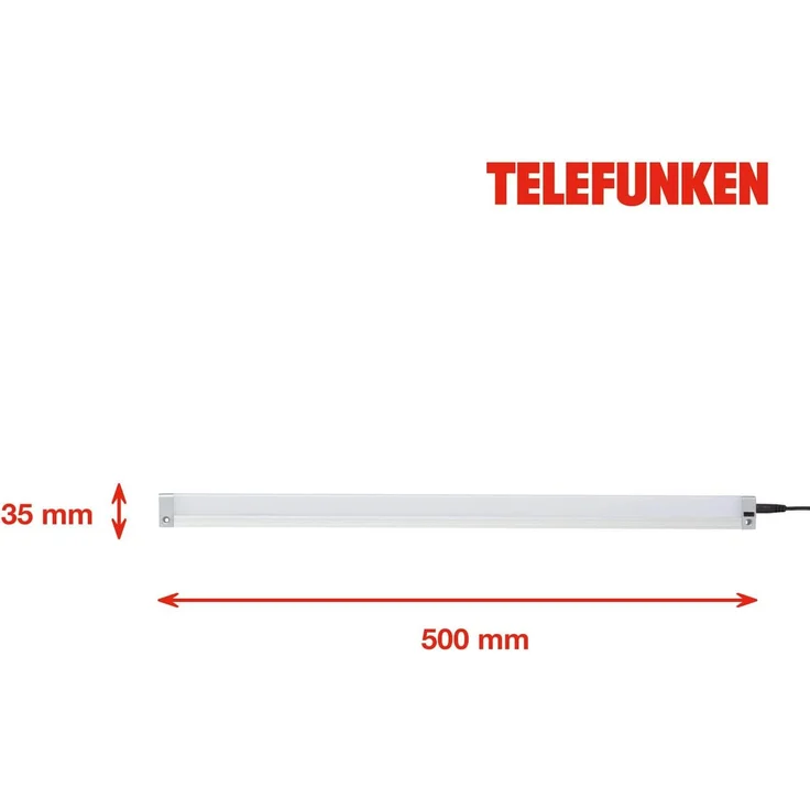 TELEFUNKEN - Led Unterbauleuchte Dimmbar, 50 Cm, Küche, Led Leiste Küchenschrank, Werkstattlampe, Infrarotschalter, Neutralweißes Licht, 7 W, 720 Lm, Silberfarbig – Bild 7