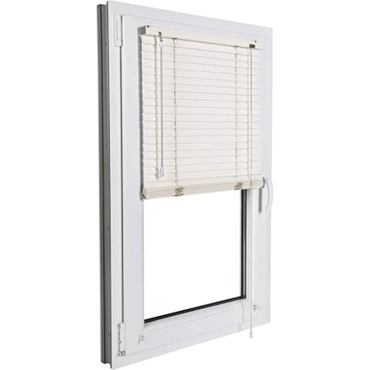 Sonello Jalousie Klemmfix ohne u. mit Bohren 30cm x 100cm Creme Aluminium Jalousette, Klemmfix, Inkl. Halterung für Decken- u. Wandmontage Alu Jalousie Fenster u. Tür, Blickdicht freihängend – Bild 5
