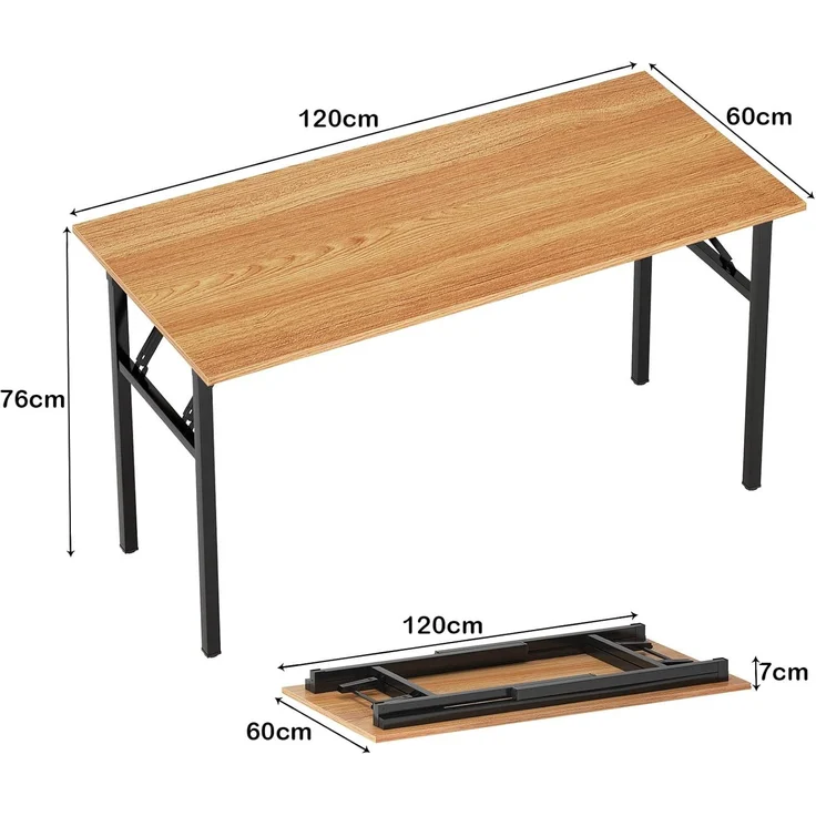 SogesHome Klapptisch Computertisch 120 x 60 x 75 cm PC Tisch Schreibtisch Bürotisch Büroarbeitsplatz für Home Office Verwendung Schreibtisch Esstisch Konferenztisch – Bild 3