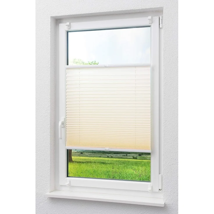 Lysel Outlet - Plissee Krepp zum Klemmen Beige - Plissee in der Größe (Bx H) 100 * 130cm