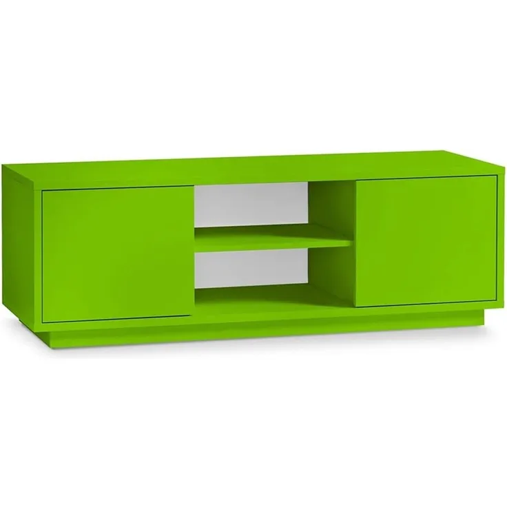 AILEENSTORE TV-Lowboard Eyecatcher - Fernseher-Tisch in Holz-Optik - HiFi-Kommode mit 2 Türen & 2 Fächern - Wohnzimmer-Möbel Grün