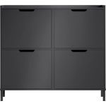 SoBuy FSR100-SCH Schuhbank, MDF, Lackiert, Dunkelgrau, 121 x 49 x 35 cm