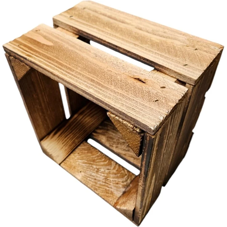 Holzkiste Dekokiste Box 22 x 20 x 15 cm 3er SET Geflammt – Bild 7