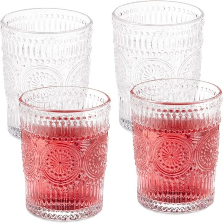 Relaxdays Vintage Trinkgläser 4er Set 300 ml – Bild 1