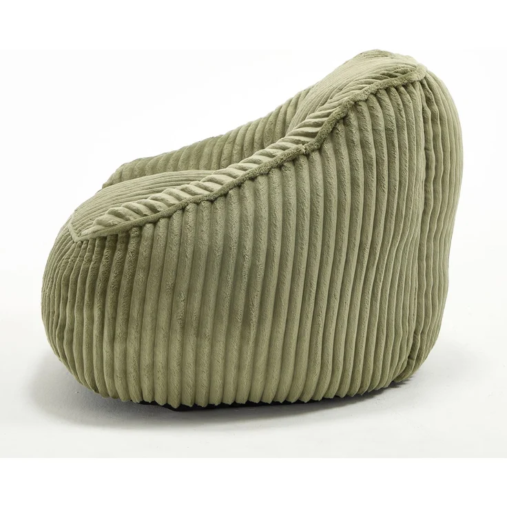 Bean Bag Stuhl mit Memory-Schaumstofffüllung, gestreifter Blasen-Plüsch, flauschig, gemütlich, gemütlicher Sofa für Wohnzimmer, Wohnungen und Schlafsäle--Smaragd--98x92x73cm--YOUDENOVA – Bild 9