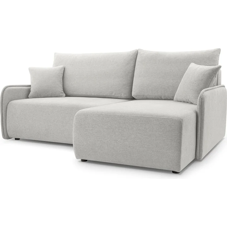 Selsey 'Netarro' Ecksofa mit Schlaffunktion, Bettkasten und Chenille-Bezug, graubeige, rechts – Bild 1