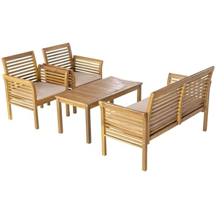 Gartenmöbelset Candela 4-tlg. Akazienholz Holzfarben [casa. pro] – Bild 4