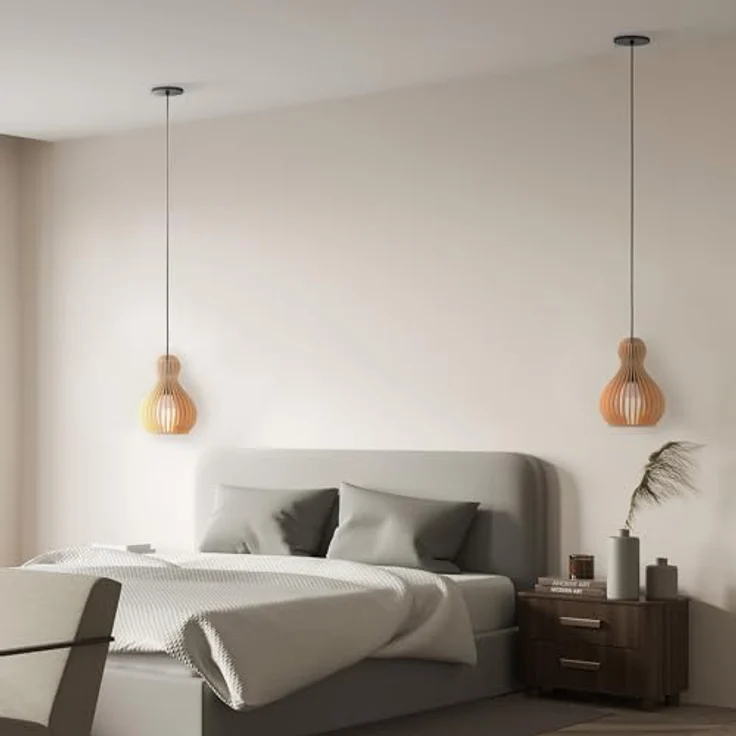 Maytoni Pendelleuchte Roots, Moderne 1 x E27 excl. in Schwarz/Holz/Metall, Energieeffizient bis 40W, für Küche, Wohnzimmer, Schlafzimmer, Esszimmer, Lobby – Bild 3