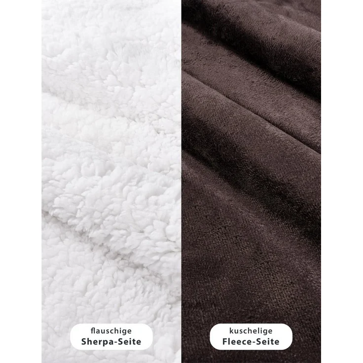 Wohndecke in Lammfell-Optik Kuscheldecke weich & flauschig - Sherpa Fleecedecke, Gräfenstayn, Warme Wolldecke & Sofaüberwurf Tagesdecke für Couch & Sofa – Bild 2