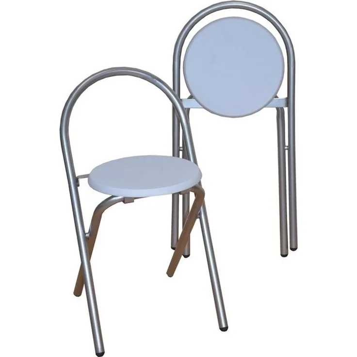 Klappstuhl 2er-Set "Artur", alu / weiß