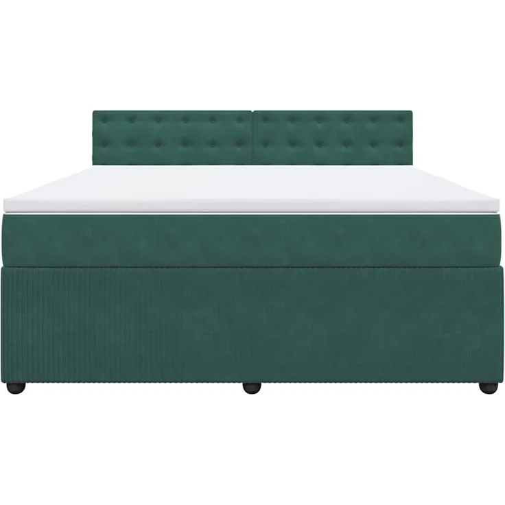 vidaXL Boxspringbett mit Matratze Dunkelgrün 180x200 cm Samt 3290121 – Bild 6