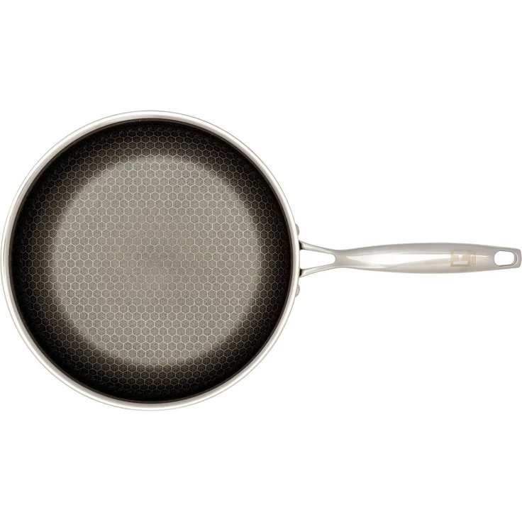 HENSSLERS Pfannen-Set, Edelstahl (Set, 2-tlg, 1x Bratpfanne Ø 24 cm, 1x Bratpfanne Ø 28 cm), 3-Schicht Material, Wabenstruktur und Antihaftbeschichtung, Induktion – Bild 2