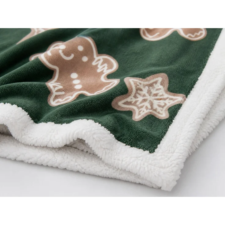 Weihnachts-Flanelldecke mit Digitaldruck Grün, 100x130 cm – Bild 3