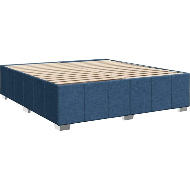 vidaXL Boxspringbett mit Matratze Blau 200x200 cm Stoff 3285504 – Bild 5