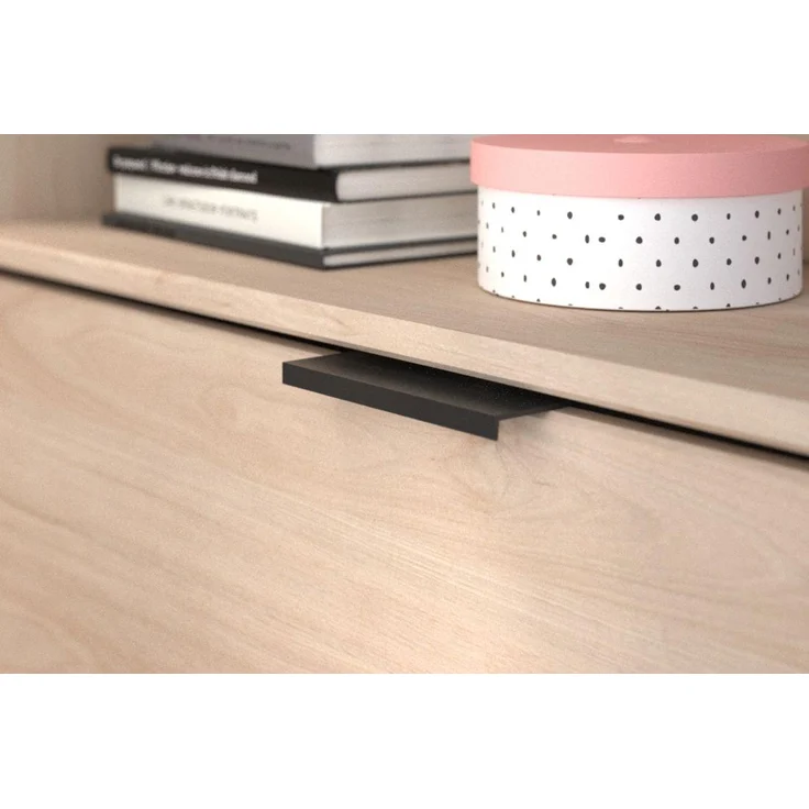 Parisot Hochbett Milky in Eiche und schwarz 203 cm – Bild 1