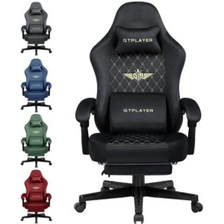 GTPLAYER Gaming-Stuhl Stoff Gaming Chair Ergonomisch Bürostuh PC Stuhl, 150kg Belastbarkeit, Schreibtischstuh mit Federsitzkissen und Fußstütze – Bild 6