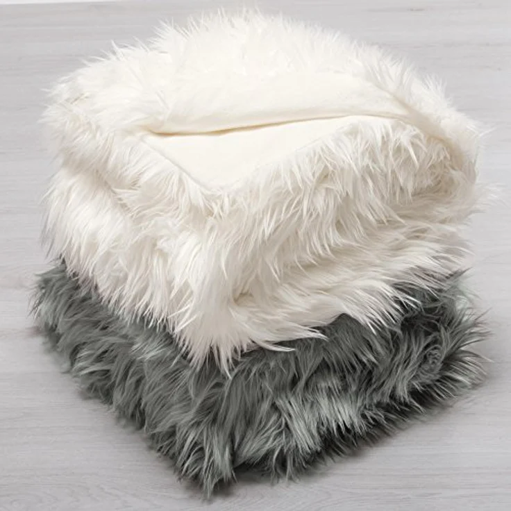 Wohndecke Grace Kuscheldecke Tagesdecke Sofa Fellimitat warm 150x200cm grau, CelinaTex, flauschig,kuschelweich,weich,Wohnraumdekoration,waschbar,effektvoll – Bild 7
