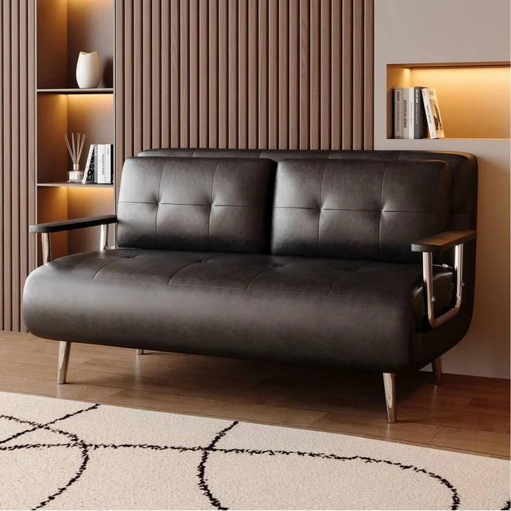 oleyluckidea Schlafsofa modernes schlafcouch Sofa mit Schlaffunktion und Metallfüßen, Zum Bett umwandelbar – Bild 2