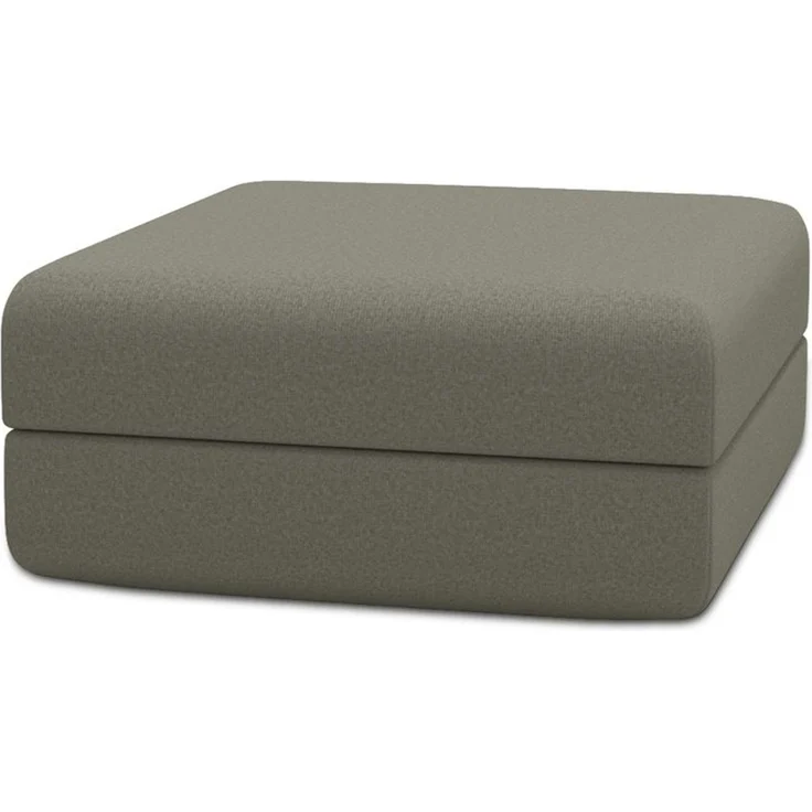 Taupefarbener Pouf aus glattem Stoff – Bild 1