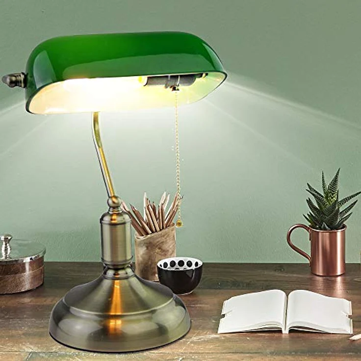 V-TAC Vintage LED Metall Tischlampe, E27 Fassung mit 90° schwenkbarem Glasdiffusor, grün – Bild 2