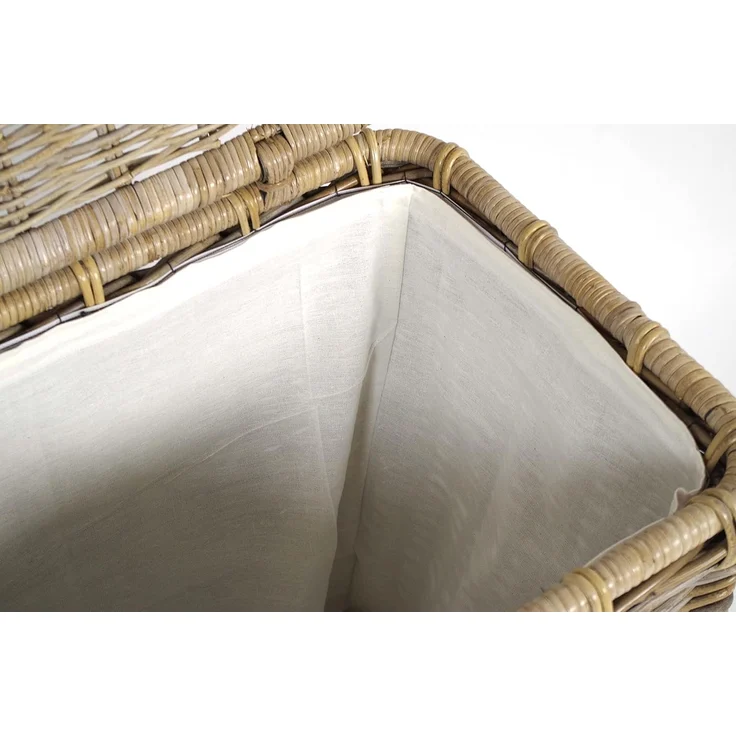 Kobolo Wäschekorb Wäschebehälter eckig Rattan Kubu-Grey 50x38x56 cm – Bild 7